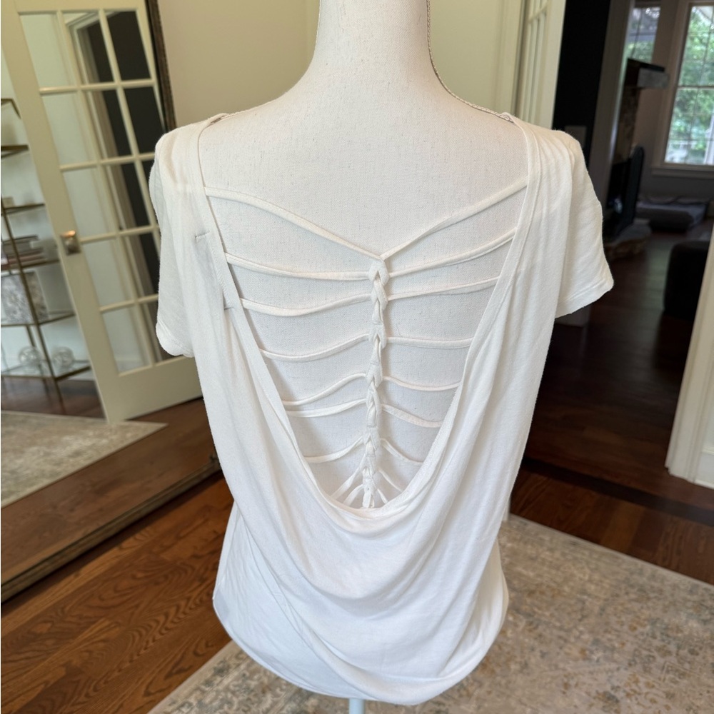 White Open-Back Women Top